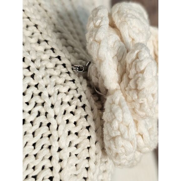 Talbots Knit Bell Sleeves Button Front Cardigan Ivory Small - Picture 13 of 16